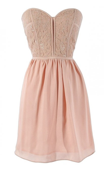 Sweetheart Strapless Dress in Blush